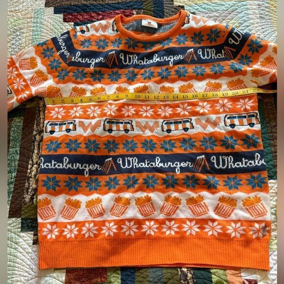 WHATABURGER Ugly Christmas Sweater Size L - Picture 2 of 12